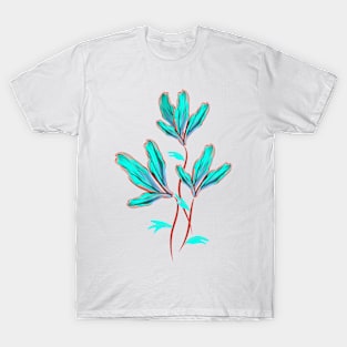 Fluorescent blue flowers T-Shirt